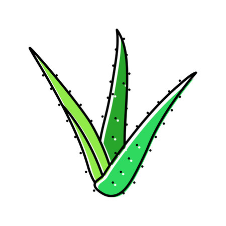 plant aloe vera color icon vector illustrationのイラスト素材