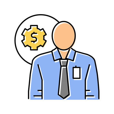 technical sales engineer worker color icon vector illustrationのイラスト素材