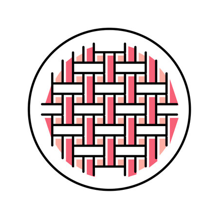 plain weave fabric material color icon vector illustrationのイラスト素材