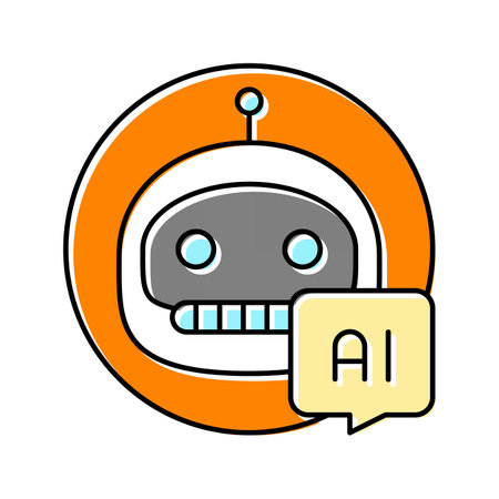 ai chat bot color icon vector illustrationのイラスト素材