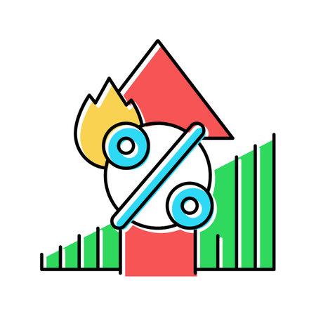 inflation financial crisis color icon vector illustrationのイラスト素材