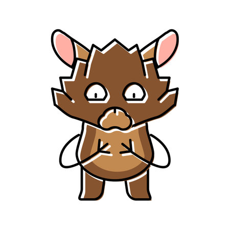 animal monster funny color icon vector illustrationのイラスト素材