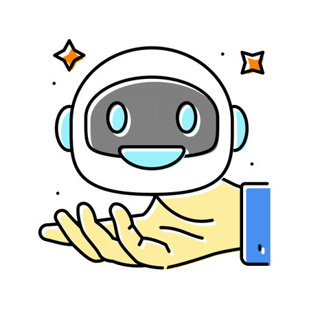 modern chat bot color icon vector illustrationのイラスト素材