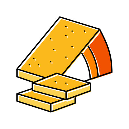 hard cheese food slice color icon vector illustrationのイラスト素材