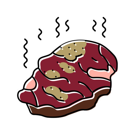 meat rotten food color icon vector illustrationのイラスト素材