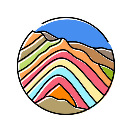 camping mountain landscape color icon vector illustrationのイラスト素材
