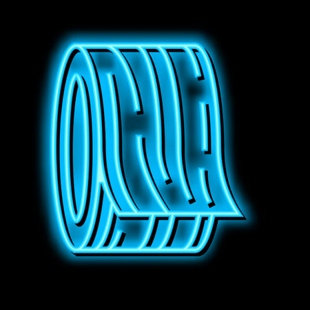 veneers wooden neon glow icon illustrationのイラスト素材