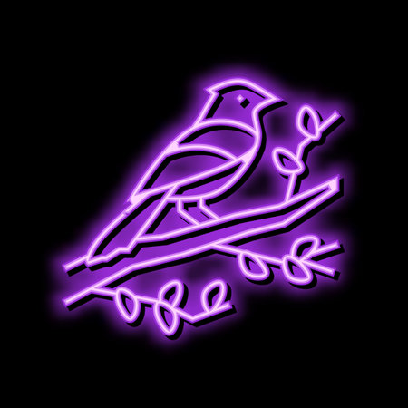 bird spring neon glow icon illustrationのイラスト素材