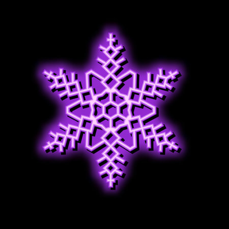 snowflake winter neon glow icon illustrationのイラスト素材