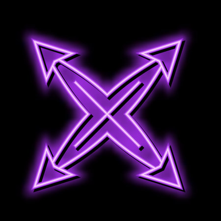 orientation arrow neon glow icon illustrationのイラスト素材
