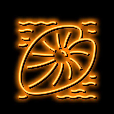 water leaf neon glow icon illustrationのイラスト素材