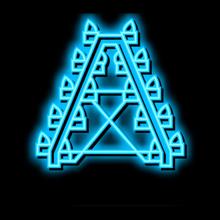 hydroponic farm machinery equipment neon glow icon illustrationのイラスト素材