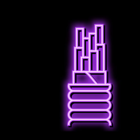 main feeder wire cable neon glow icon illustrationのイラスト素材