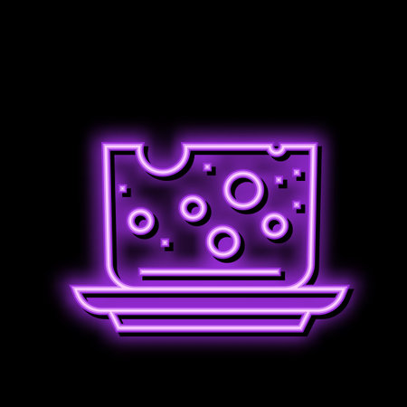 cheese milk product dairy neon glow icon illustrationのイラスト素材