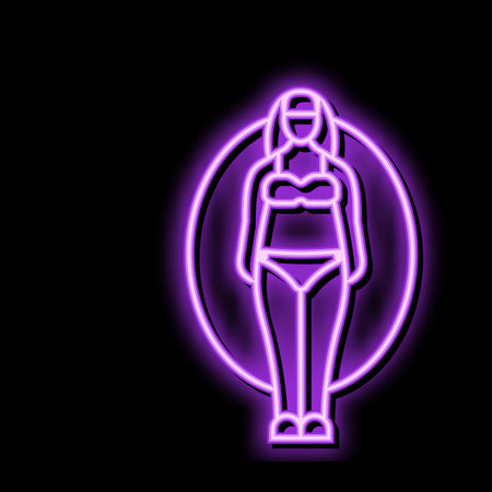 apple female body type neon glow icon illustrationのイラスト素材