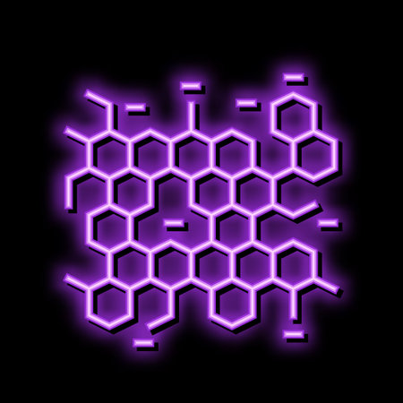 microbiology molecular structure neon glow icon illustrationのイラスト素材