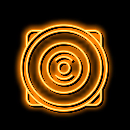 bell alarm neon glow icon illustrationのイラスト素材