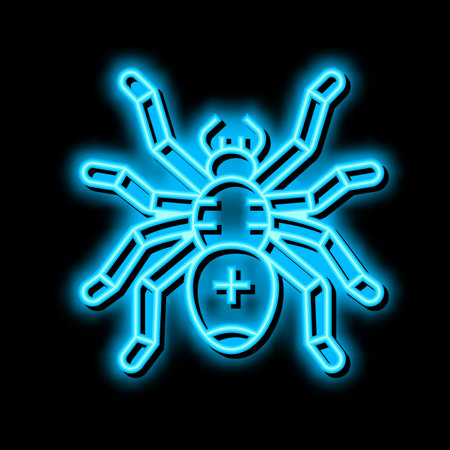 spider halloween neon glow icon illustrationのイラスト素材