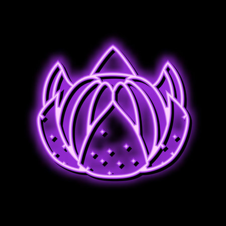 clementine mandarin neon glow icon illustrationのイラスト素材