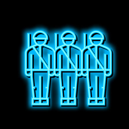 army soldiers neon glow icon illustrationのイラスト素材