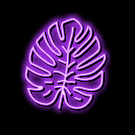 monstera tropical leaf color icon vector illustrationのイラスト素材