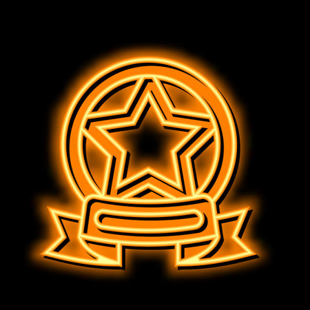 success rank neon glow icon illustrationのイラスト素材
