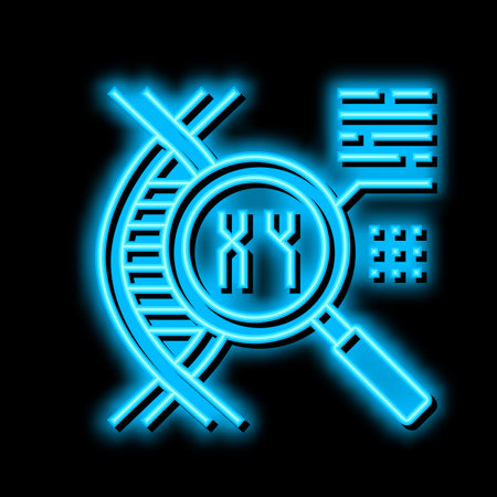 fanconi anemia neon glow icon illustrationのイラスト素材