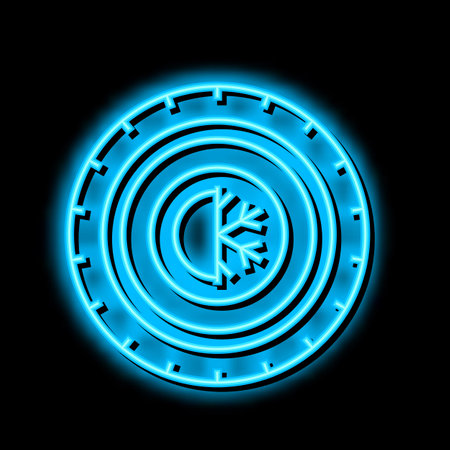 all season tires neon glow icon illustrationのイラスト素材