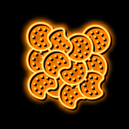 poppy seed neon glow icon illustrationのイラスト素材