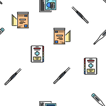 first aid emergency medical vector seamless patternのイラスト素材