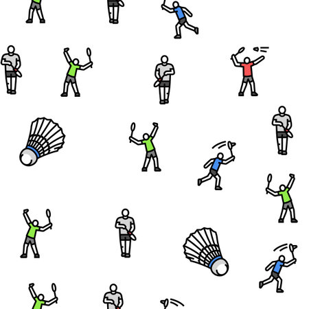 badminton shuttlecock sport vector seamless patternのイラスト素材