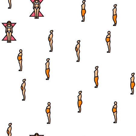 body human anatomy figure vector seamless patternのイラスト素材