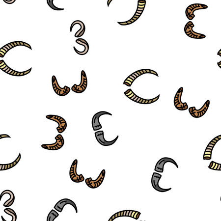 horn animal wildlife nature vector seamless patternのイラスト素材