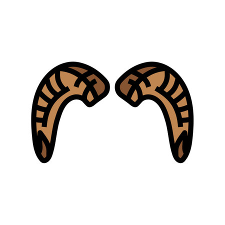 sheep horn animal color icon vector illustrationのイラスト素材