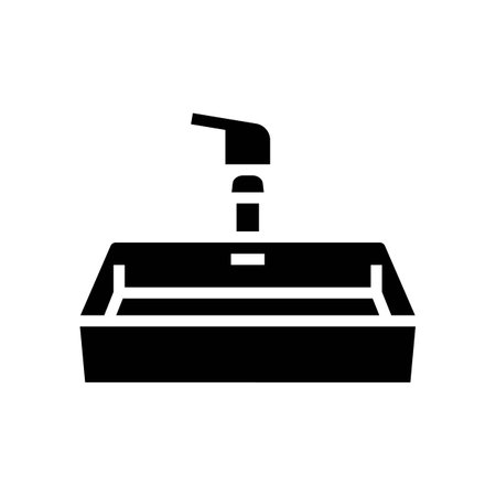 sink bathroom interior glyph icon vector illustrationのイラスト素材