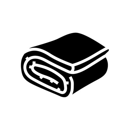 blanket bedroom interior glyph icon vector illustrationのイラスト素材