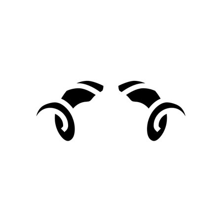 ram horn animal glyph icon vector illustrationのイラスト素材