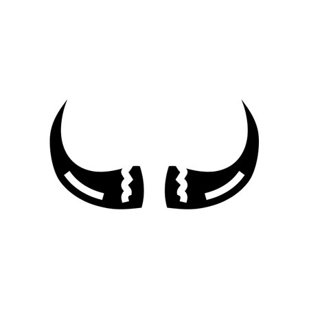 bison horn animal glyph icon vector illustrationのイラスト素材