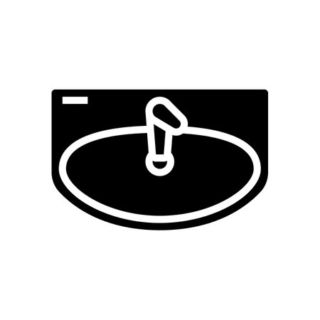 sink top view glyph icon vector illustrationのイラスト素材