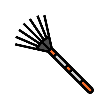 rake garden tool color icon vector illustrationのイラスト素材