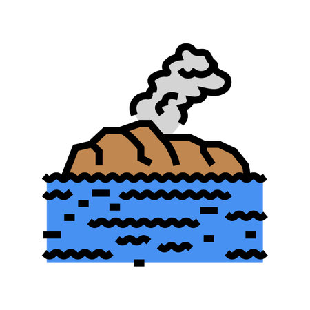 island volcano color icon vector illustrationのイラスト素材