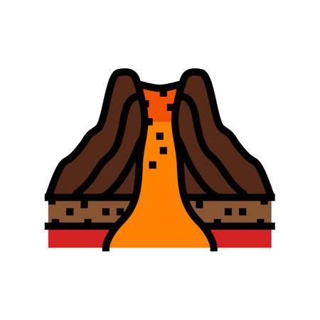 volcanic domes lava color icon vector illustrationのイラスト素材