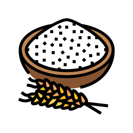 flour wheat plate ears color icon vector illustrationのイラスト素材