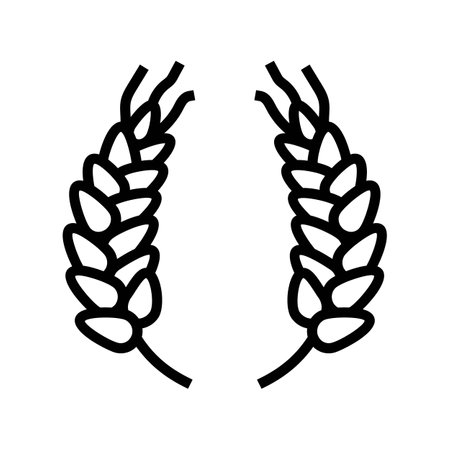 wreath ears of wheat line icon vector illustrationのイラスト素材