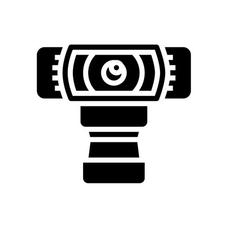 hd webcam home office glyph icon vector illustrationのイラスト素材