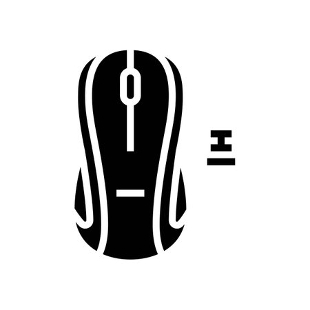 wireless mouse home office glyph icon vector illustrationのイラスト素材