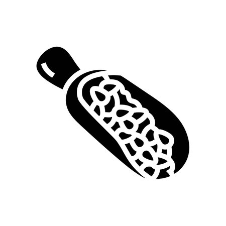 grain wheat wooden spoon glyph icon vector illustrationのイラスト素材