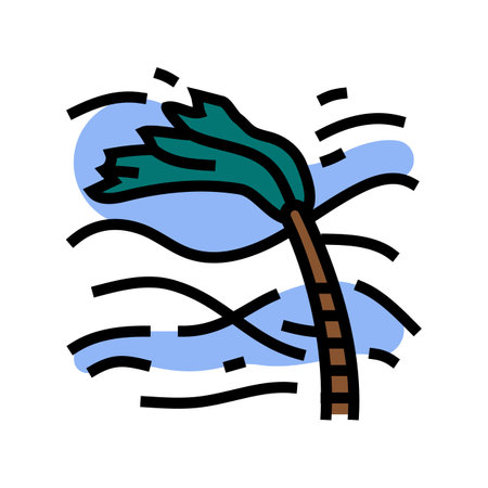 hurricane break color icon vector illustrationのイラスト素材