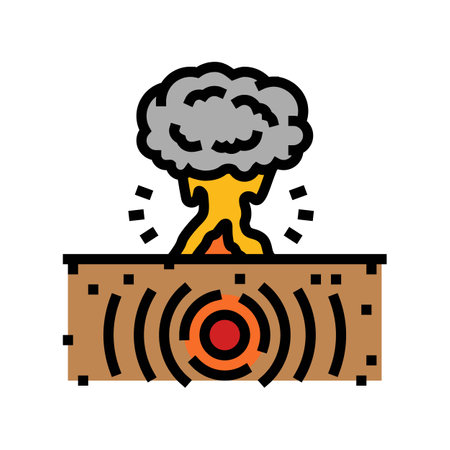 explosion earthquake disaster color icon vector illustrationのイラスト素材