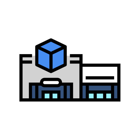 big box store shop color icon vector illustrationのイラスト素材